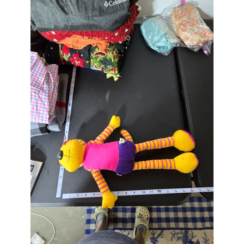 Manhattan Baby Tiger Plush Stuffed Animal Striped Long Legs Arms Neon Cat Bright - Picture 8 of 9